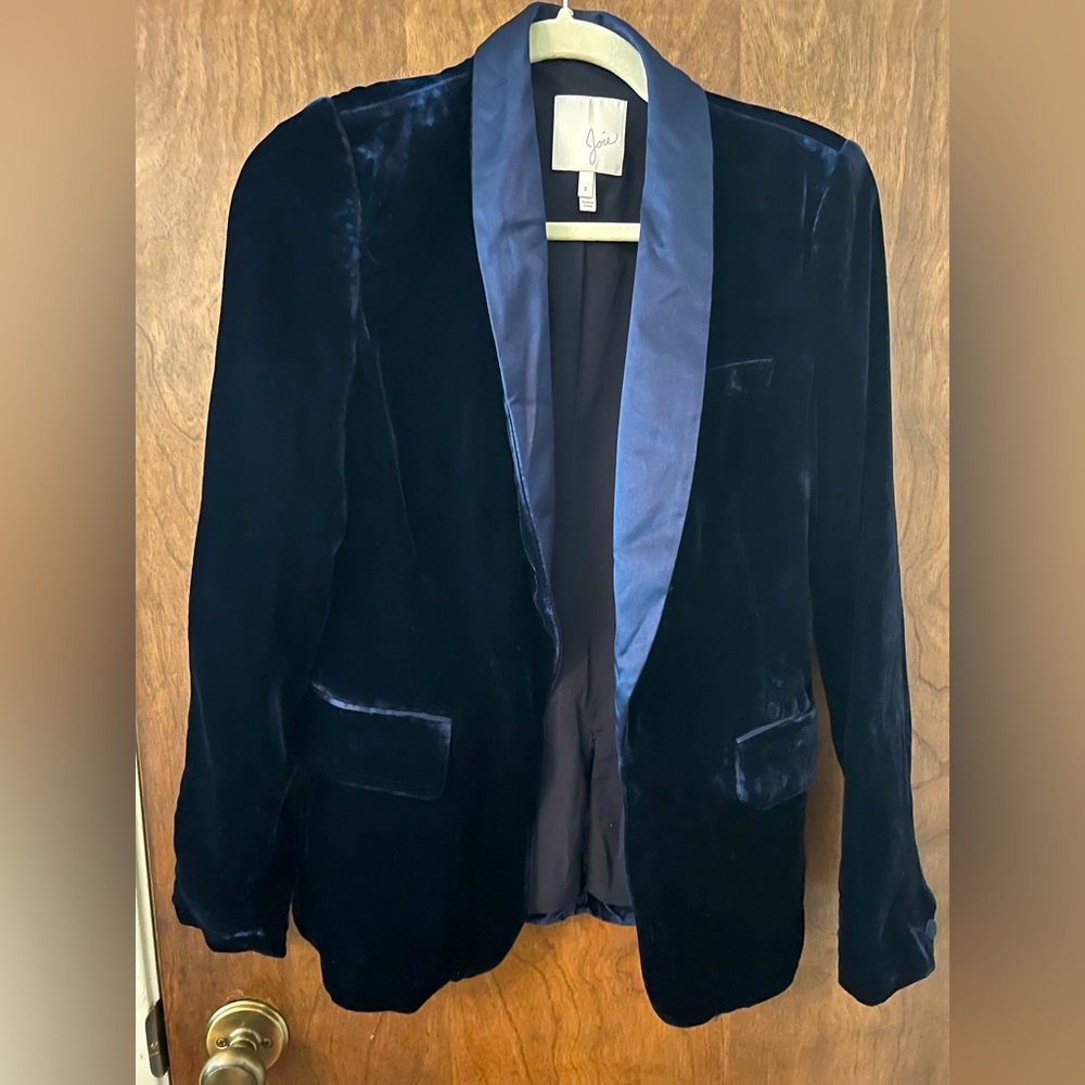 Joie Velvet Navy Blazer